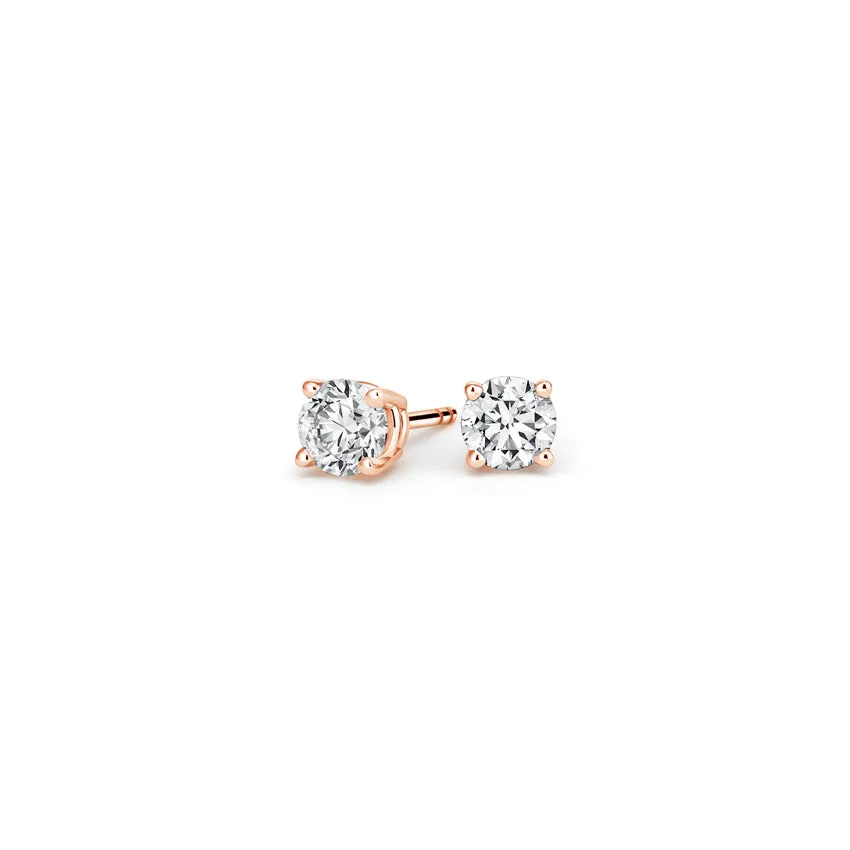 0.40CTW Four Prong Round Diamond Stud Earrings - SE012