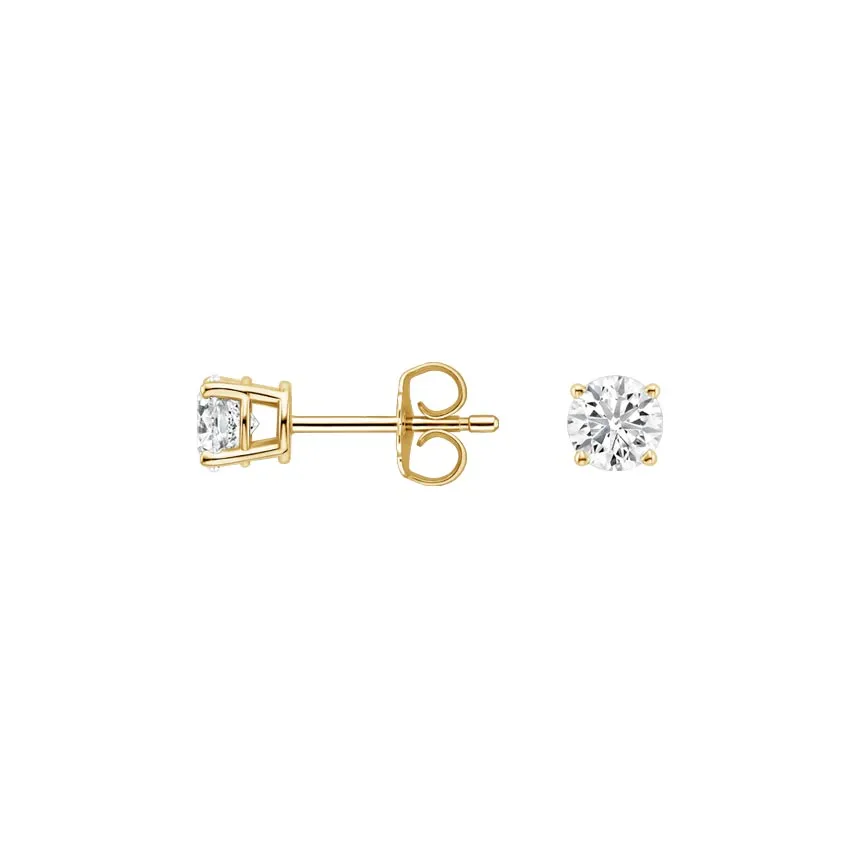 0.40CTW Four Prong Round Diamond Stud Earrings - SE012