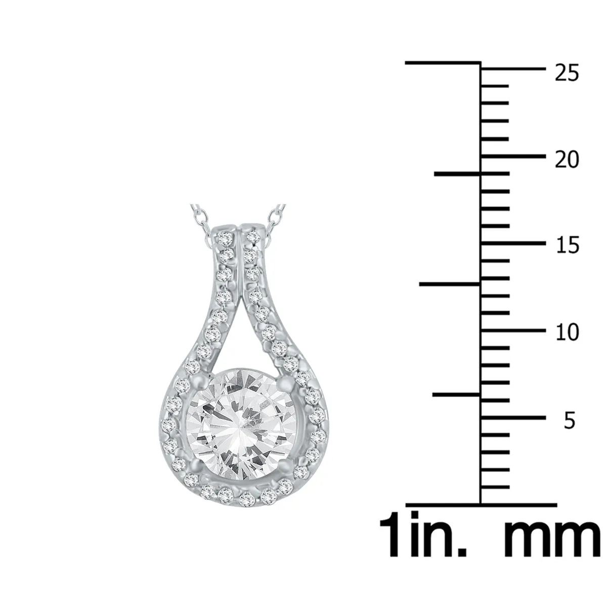 1 1/5 Ctw Natural Diamond Halo Drop Pendant In 10K