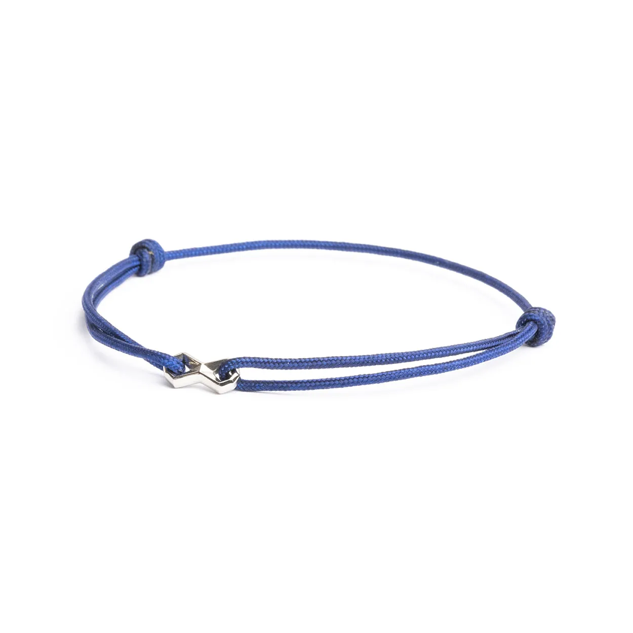 1.5mm Blue nylon bracelet with a silver-plated Infinity sign