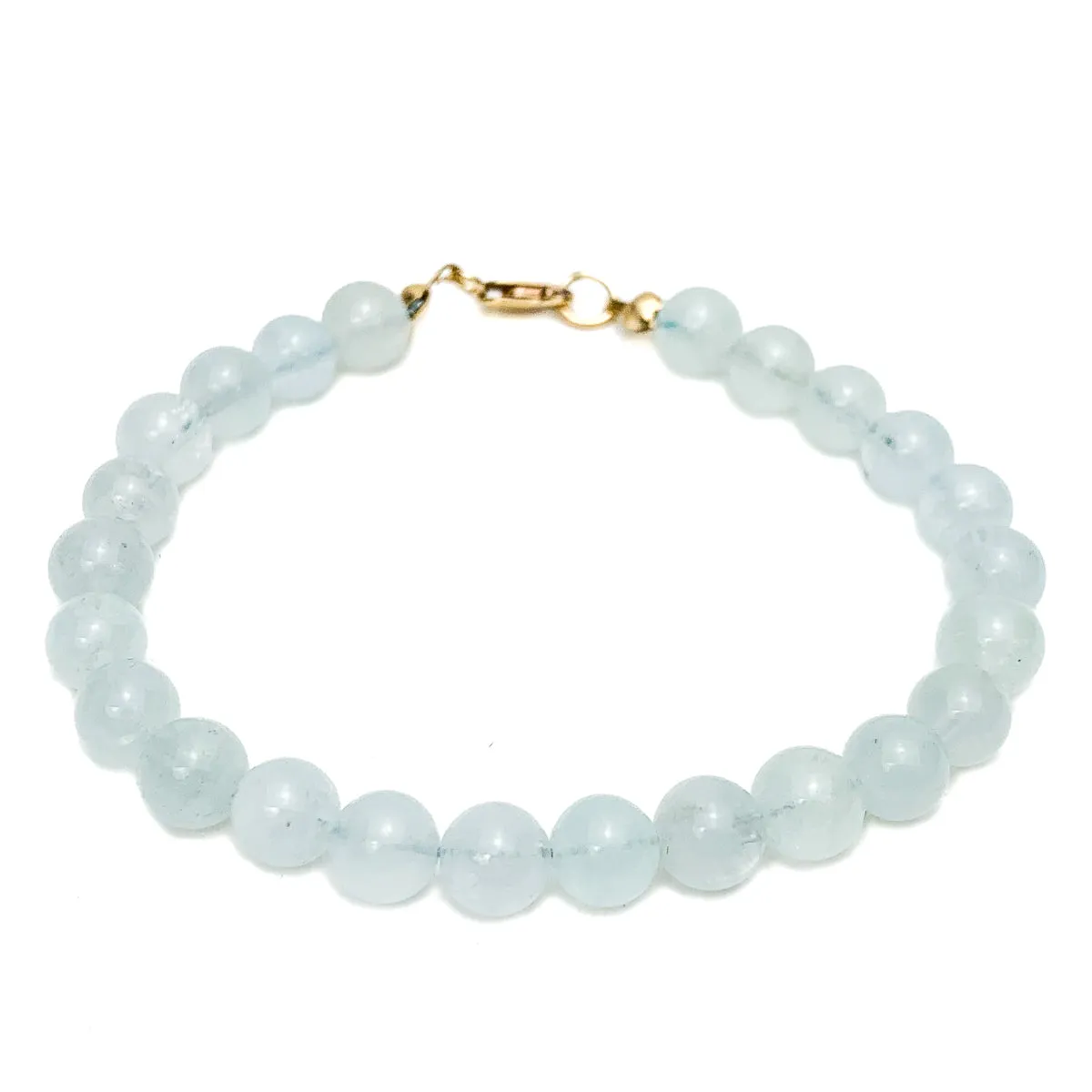 Aquamarine 7mm Bracelet With Gold-Filled Lobster Clasp