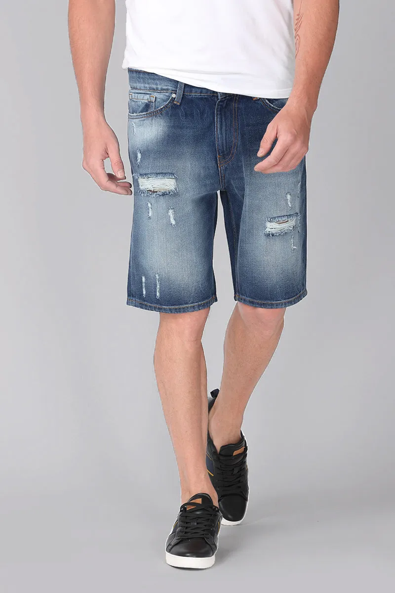 Arctic Blue Fad Denim Shorts