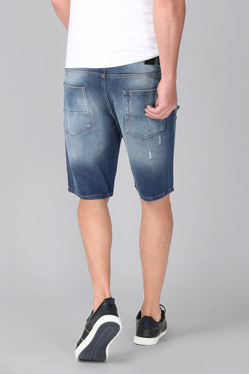 Arctic Blue Fad Denim Shorts