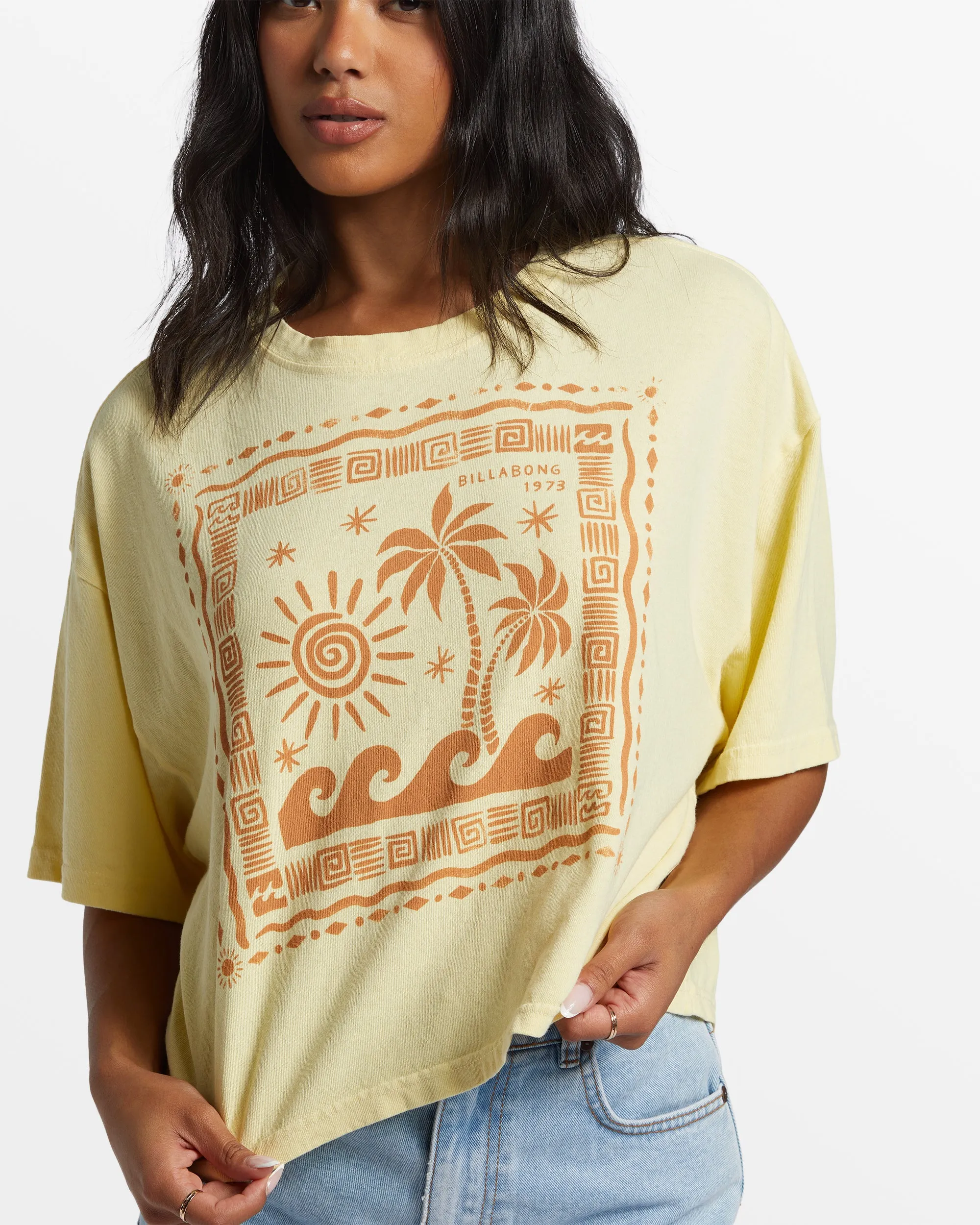 Better Together Cropped Oversized T-Shirt - Mellow Yellow