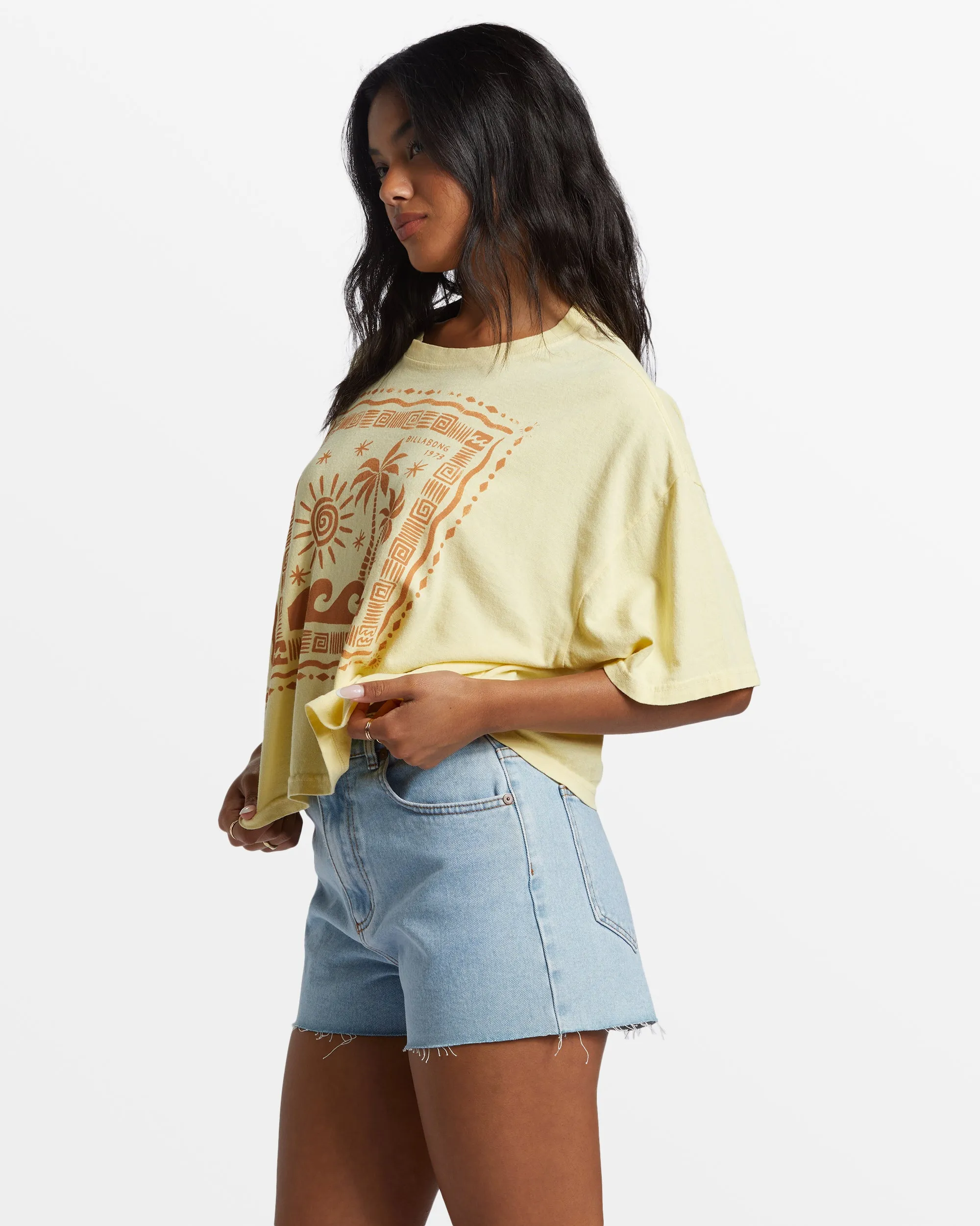 Better Together Cropped Oversized T-Shirt - Mellow Yellow