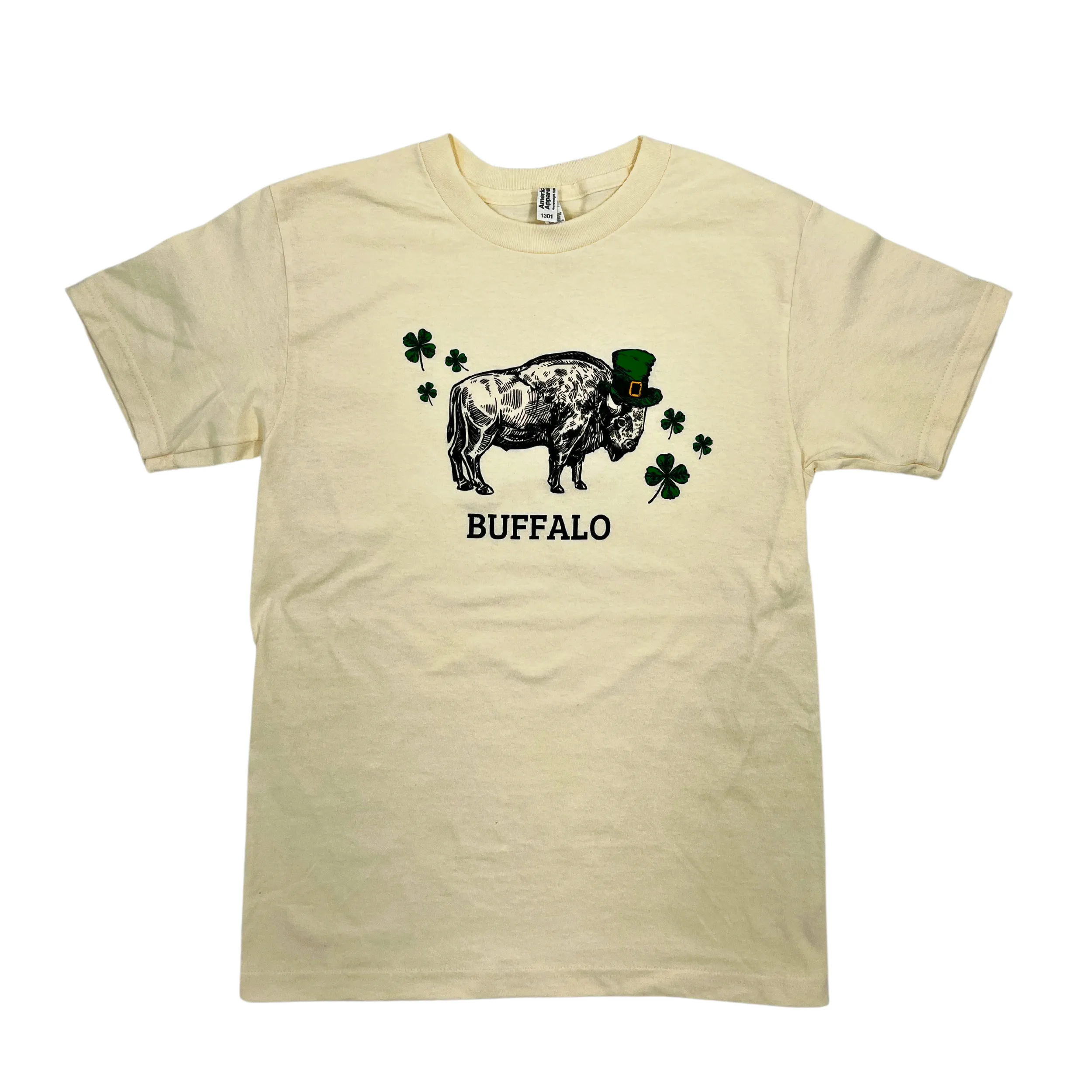 Bison With Irish Hat Cream Short Sleeve Shirt