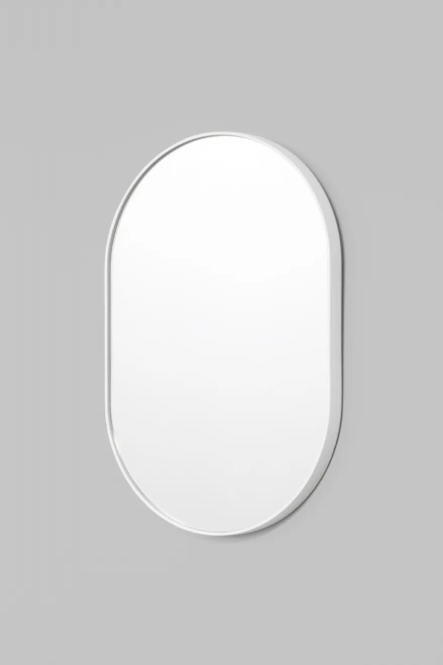 Bjorn Oval Mirror, White