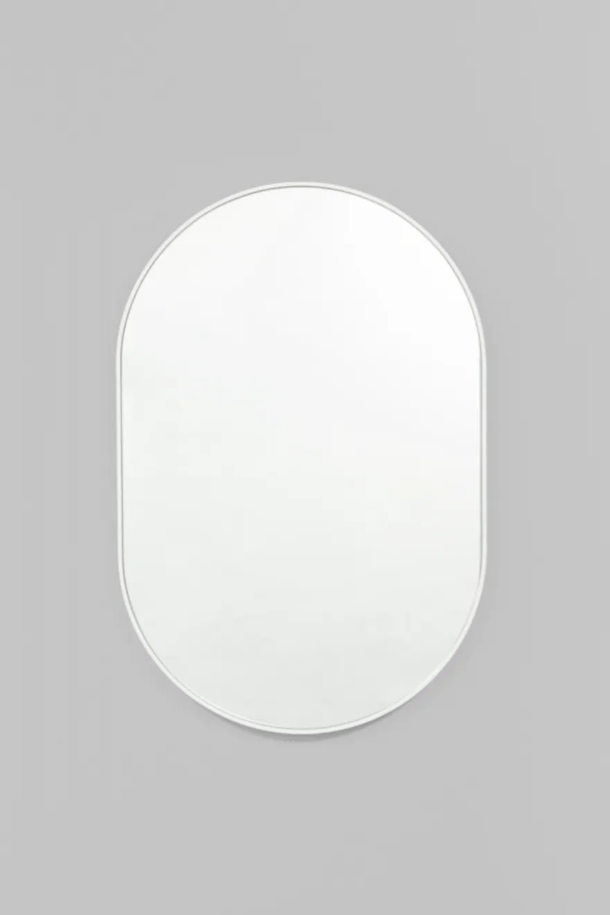 Bjorn Oval Mirror, White