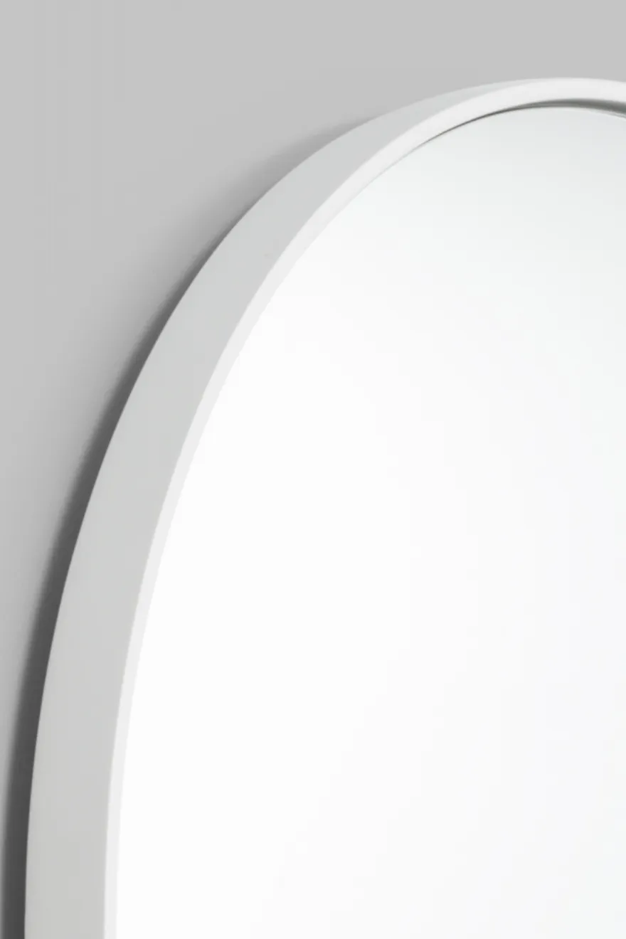 Bjorn Oval Mirror, White