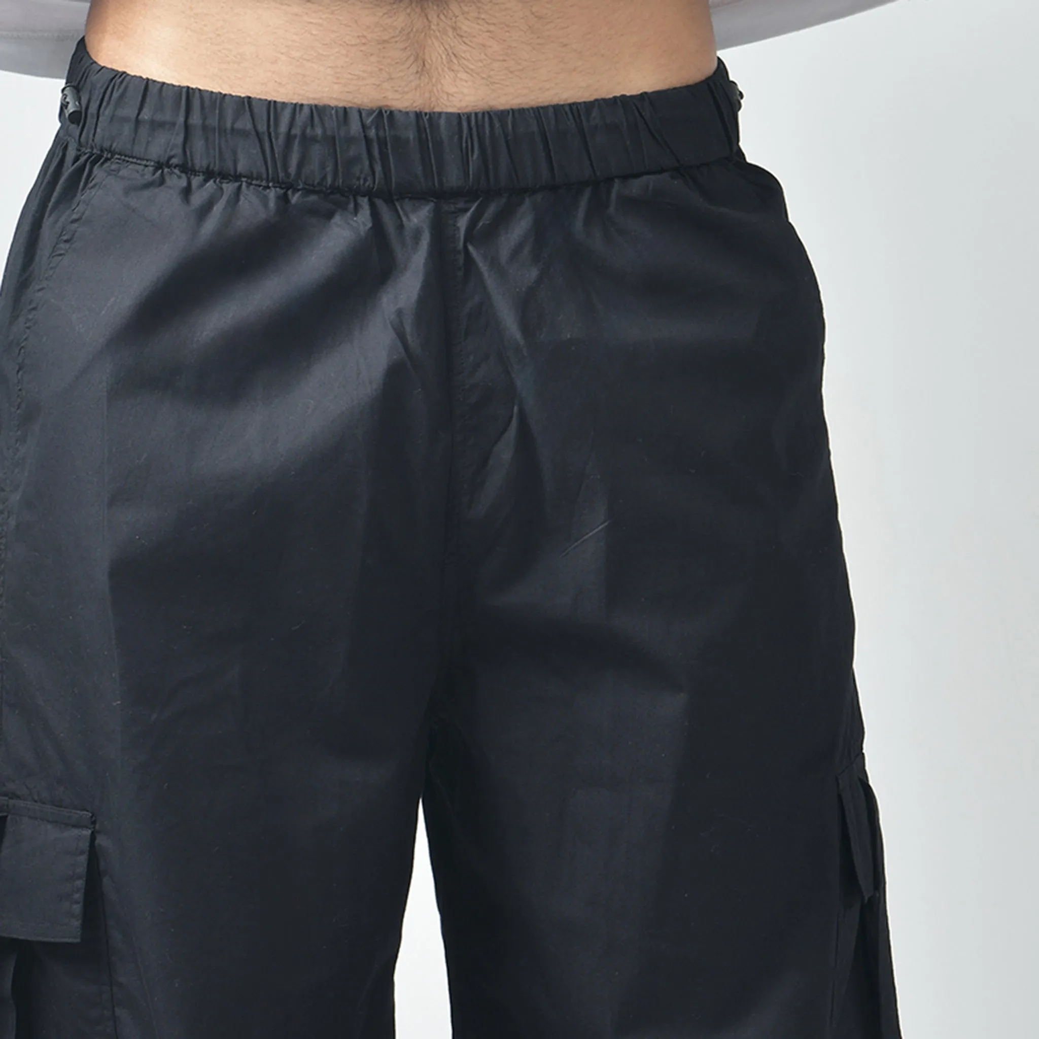 Black Cargo Parachute Pants