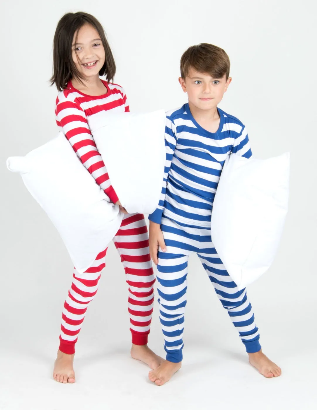 Blue & White Stripes Matching Family Pajama Set