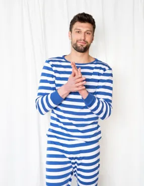 Blue & White Stripes Matching Family Pajama Set