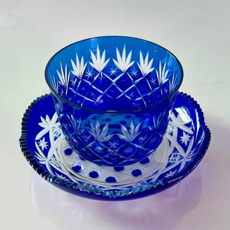 Blue Fields Glass Ware Set of 2 Bowls