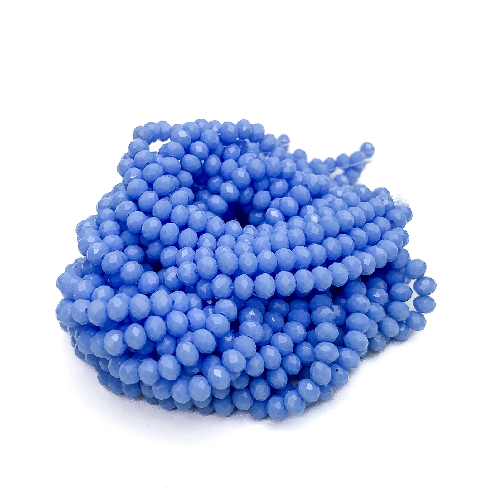 Blue Velvet 4mm Faceted Rondelle Glass Bead Strand