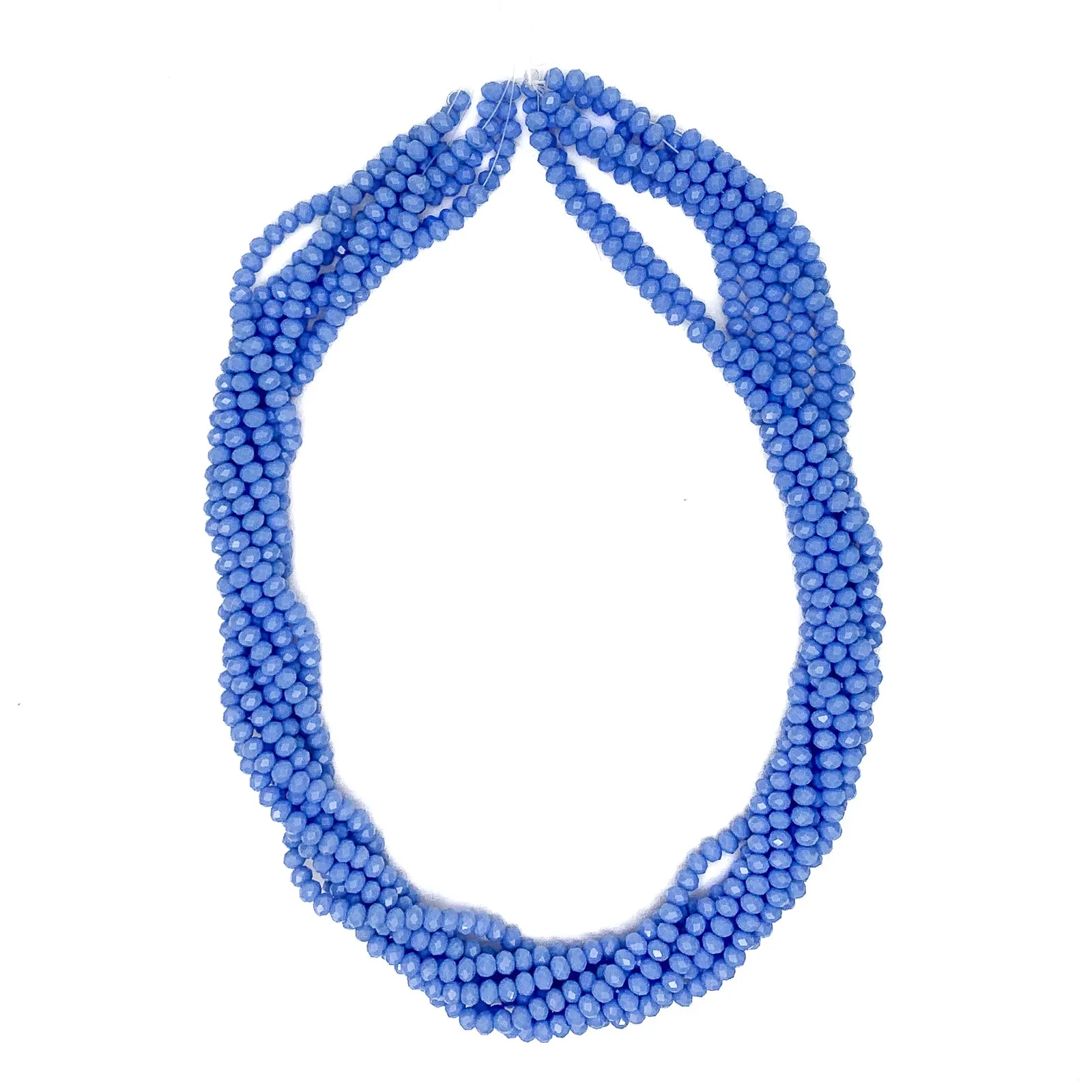 Blue Velvet 4mm Faceted Rondelle Glass Bead Strand