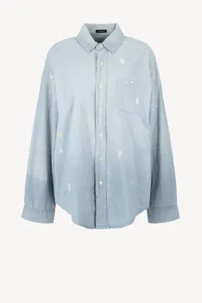 Bluse Boxy Button Up in Vintage Blue