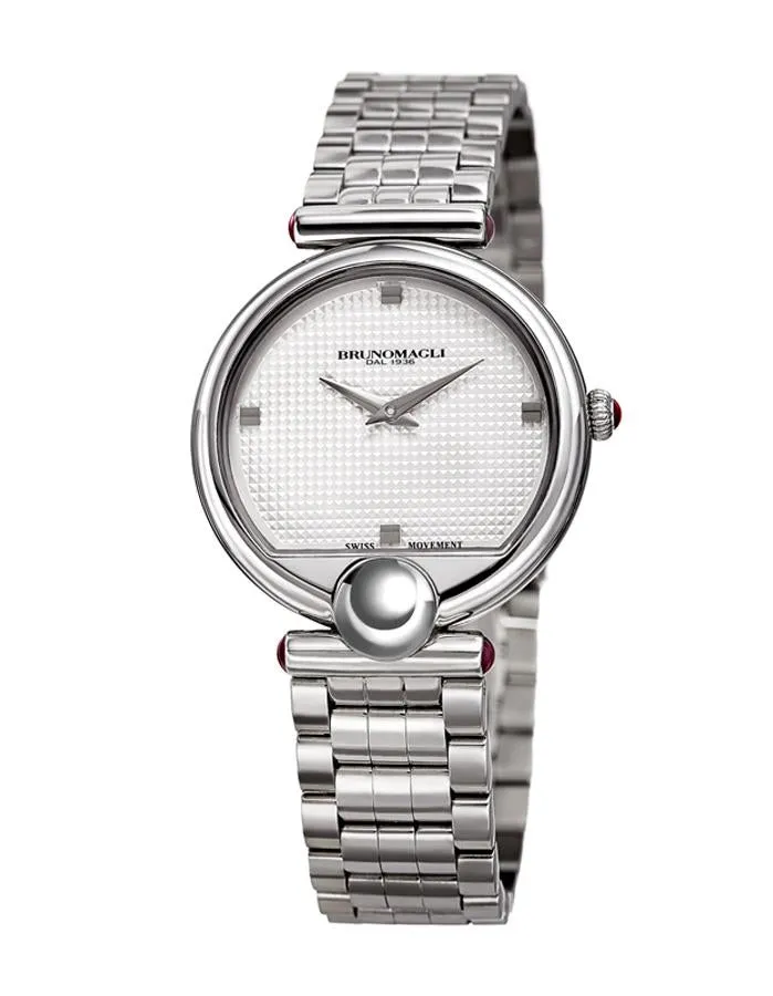 Bruno Magli Womens Miranda Stainless Steel Watch - Checkered Dial - Bracelet