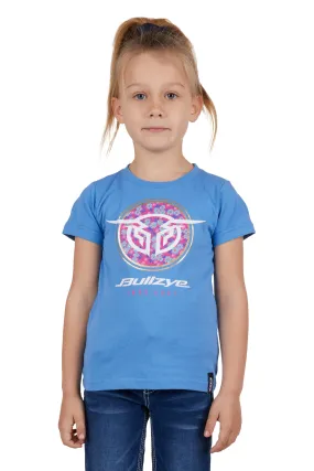 Bullzye Girls Ditsy S/S Tee - Heritage Blue - B3S5503322