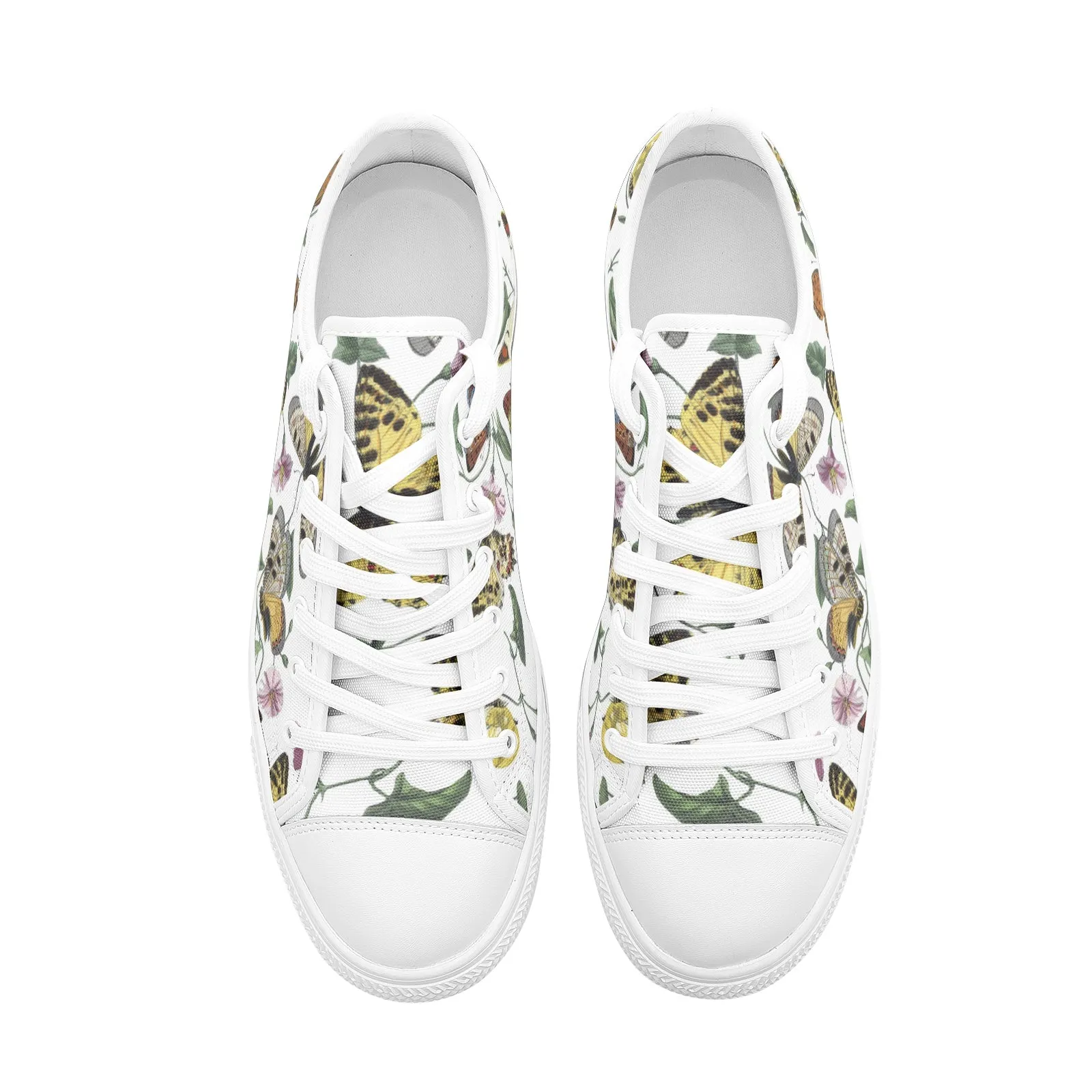 Butterfly Print Unisex Low Top Canvas Shoes