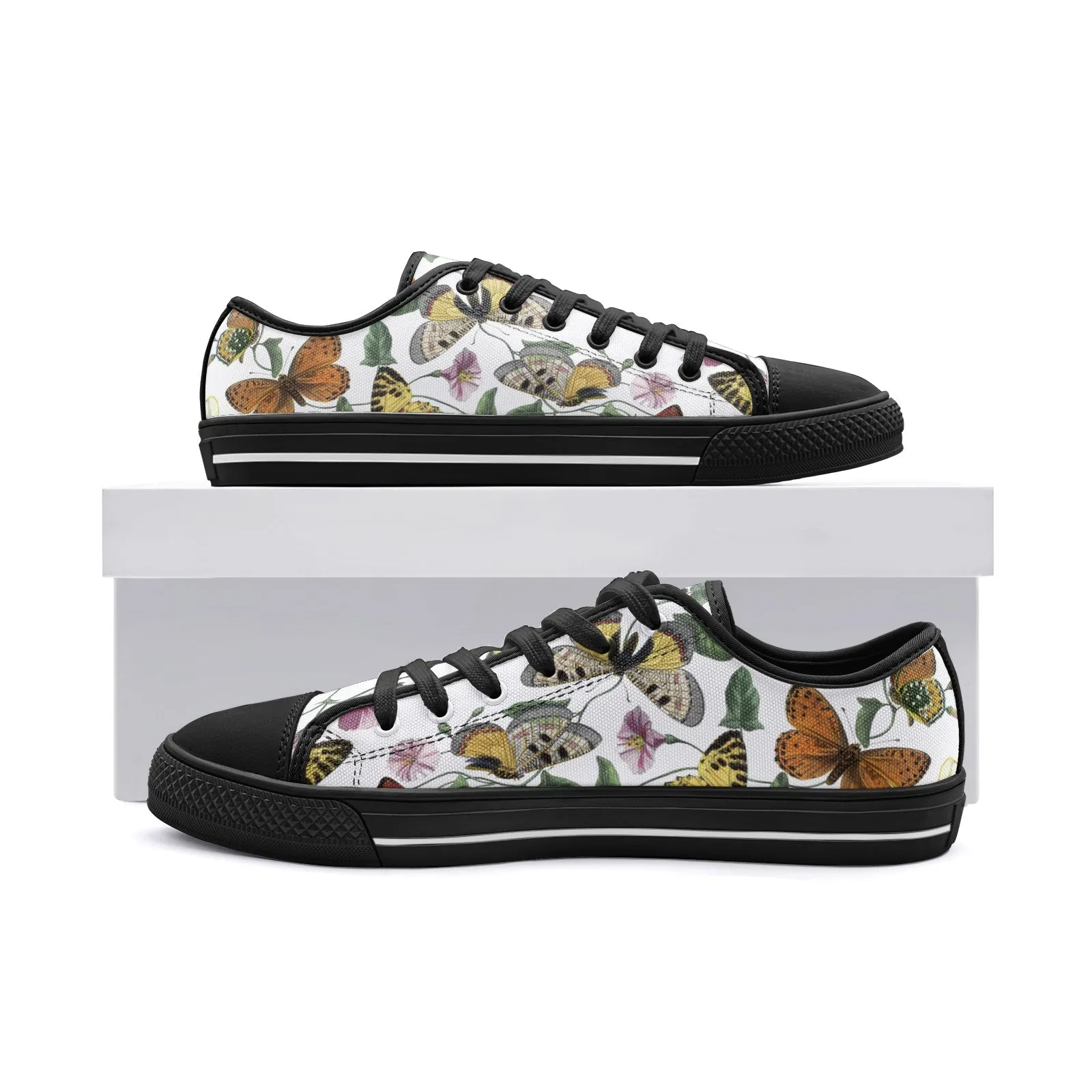 Butterfly Print Unisex Low Top Canvas Shoes