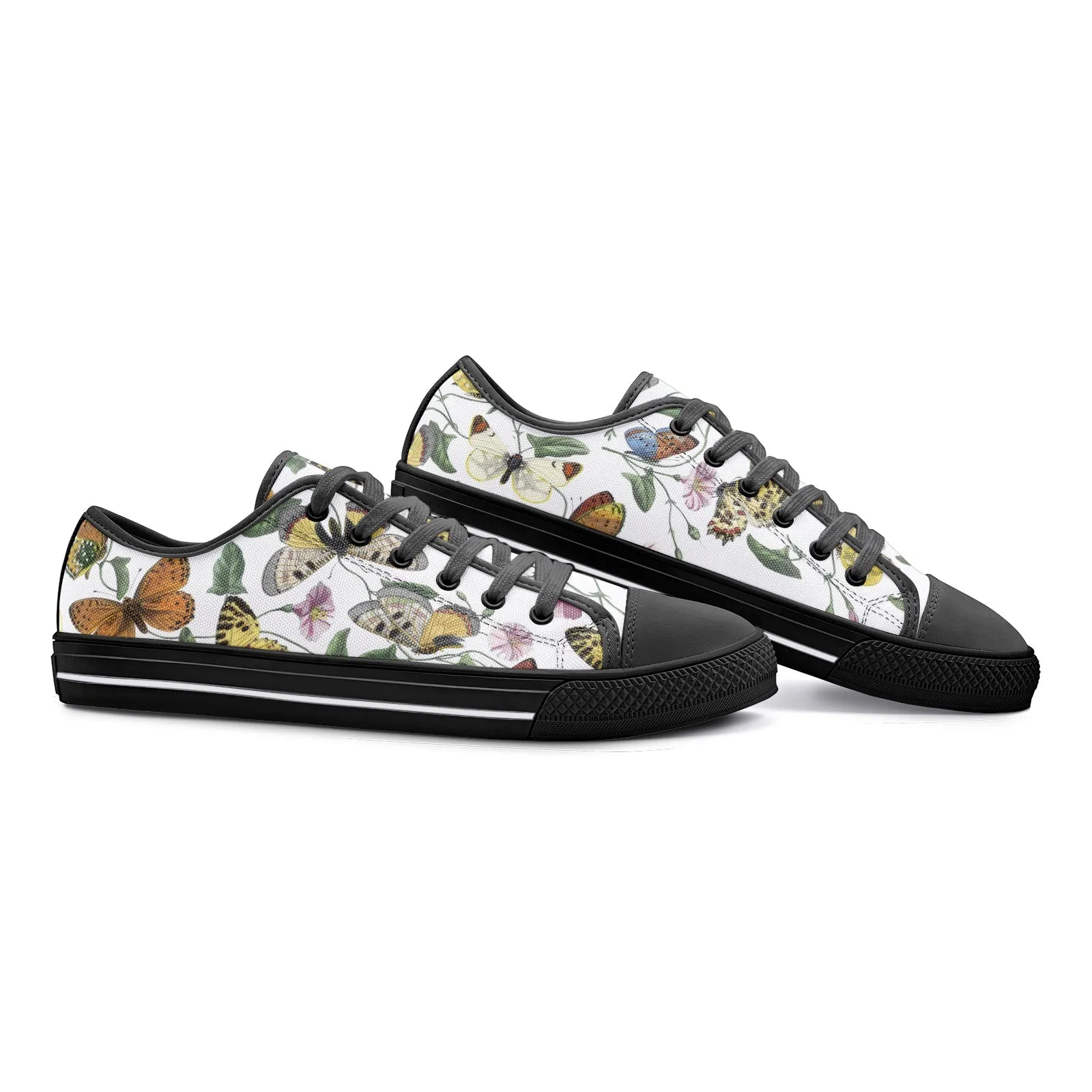 Butterfly Print Unisex Low Top Canvas Shoes