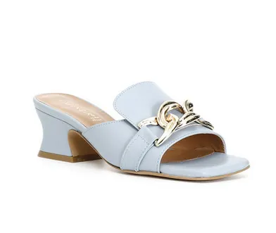 CafèNoir leather slipper with chain C1 LB4207 B015 light blue