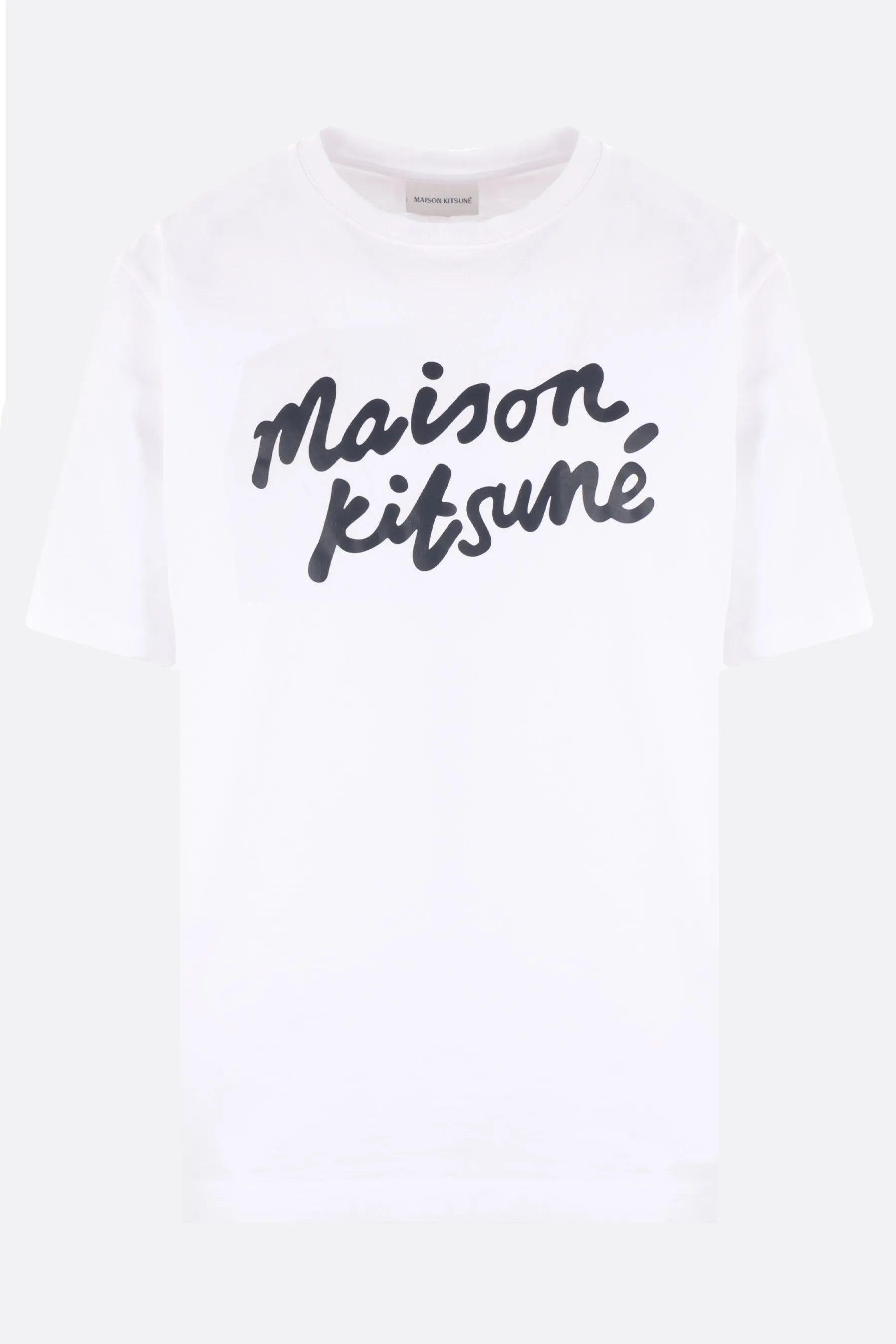 cotton t-shirt with handwriting Maison Kitsuné logo print