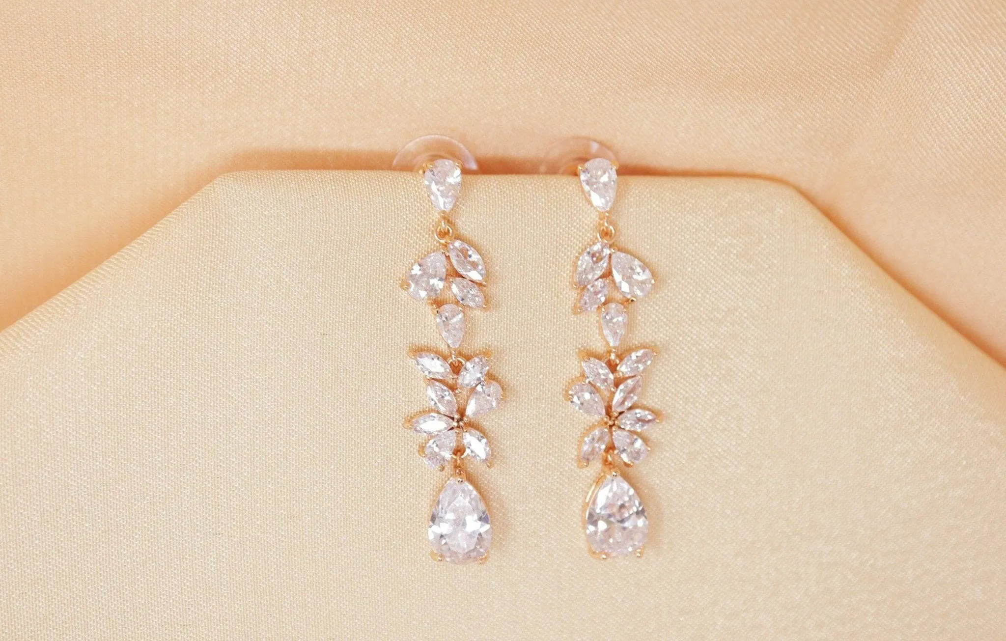 Cubic Zirconia Water Drop Crystal, Diamond Earrings, Long Bridal Jewelry, Bridal Earrings, Crystal Bridal Earrings, Statement Earrings Cz