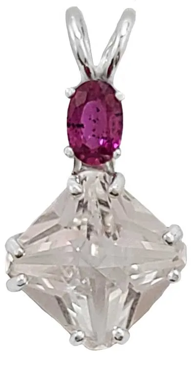 Danburite Mini Magician Stone? with Oval Cut Pink Sapphire