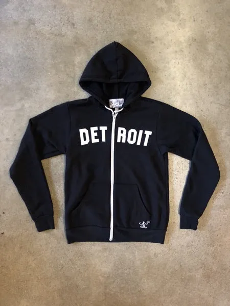 Detroit Classic Tri-Blend Zip Hoodie / White   Black / Unisex