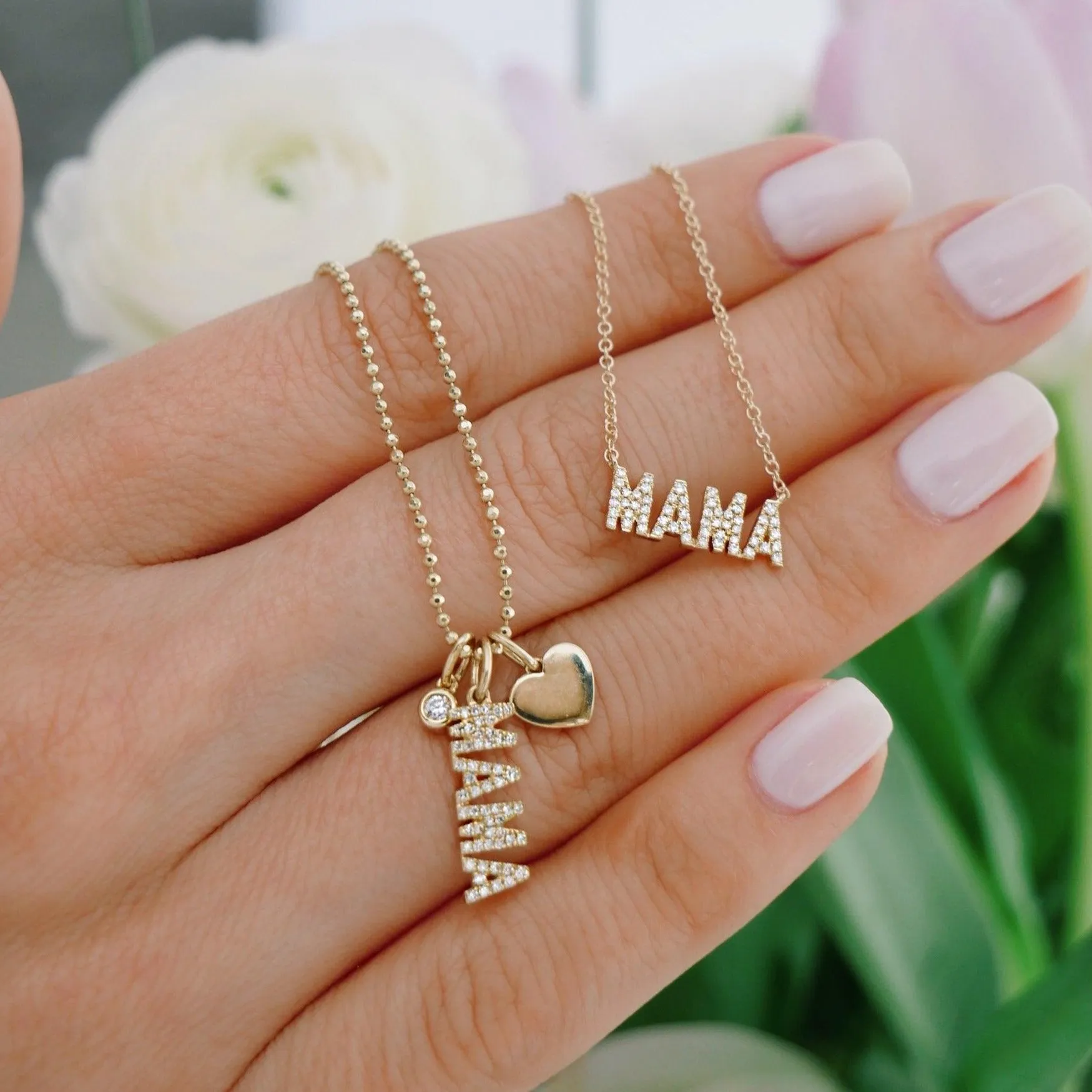 Diamond Mama Initial Necklace