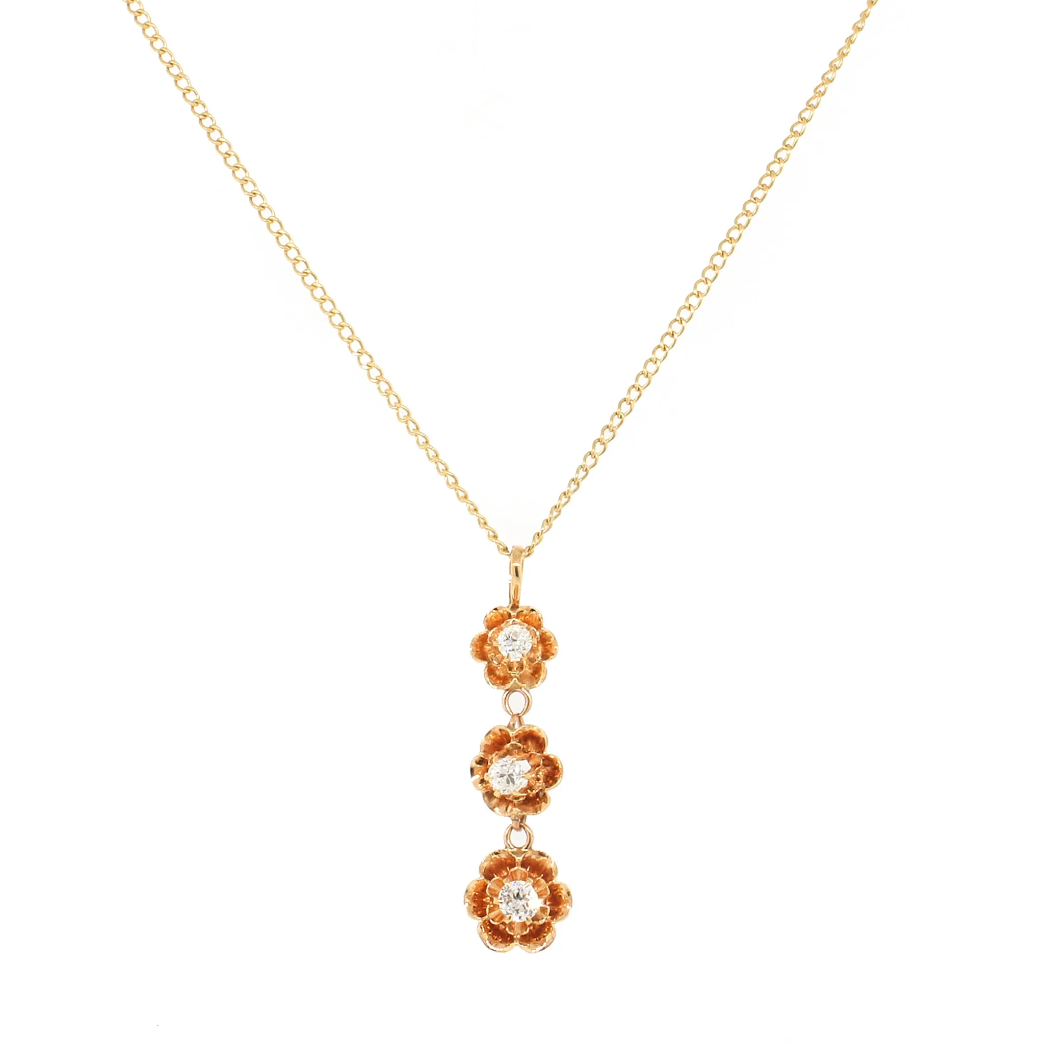 Diamond Tulip Pendant Necklace