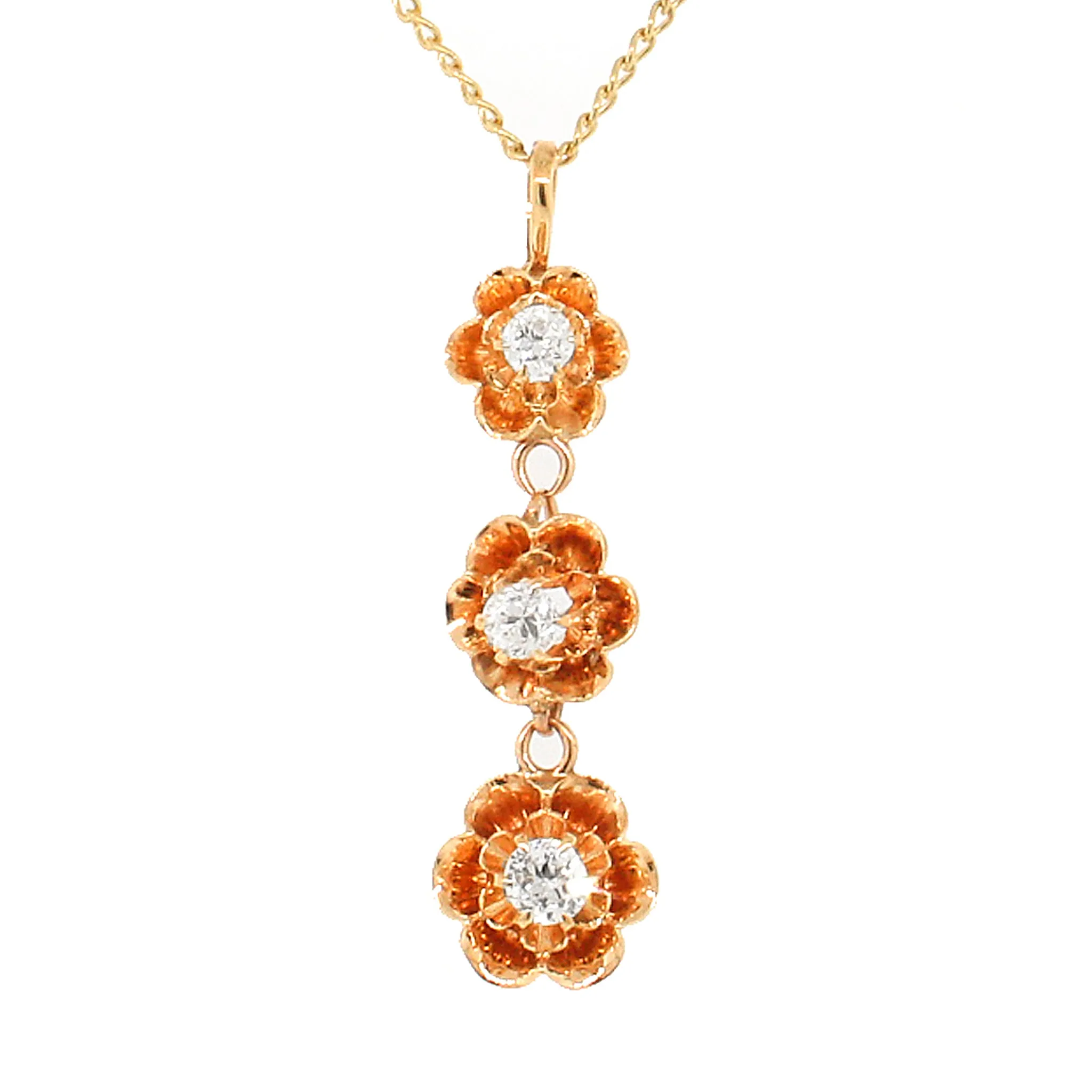 Diamond Tulip Pendant Necklace