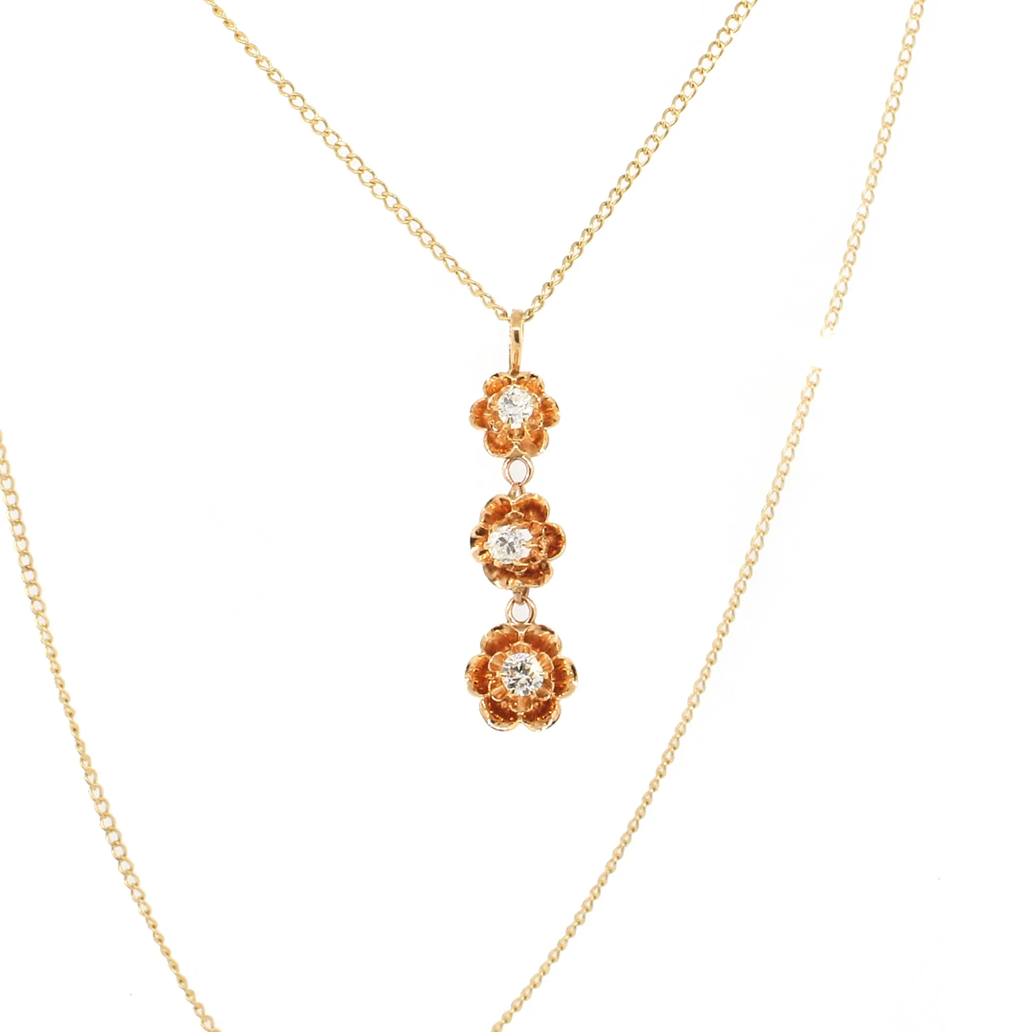 Diamond Tulip Pendant Necklace