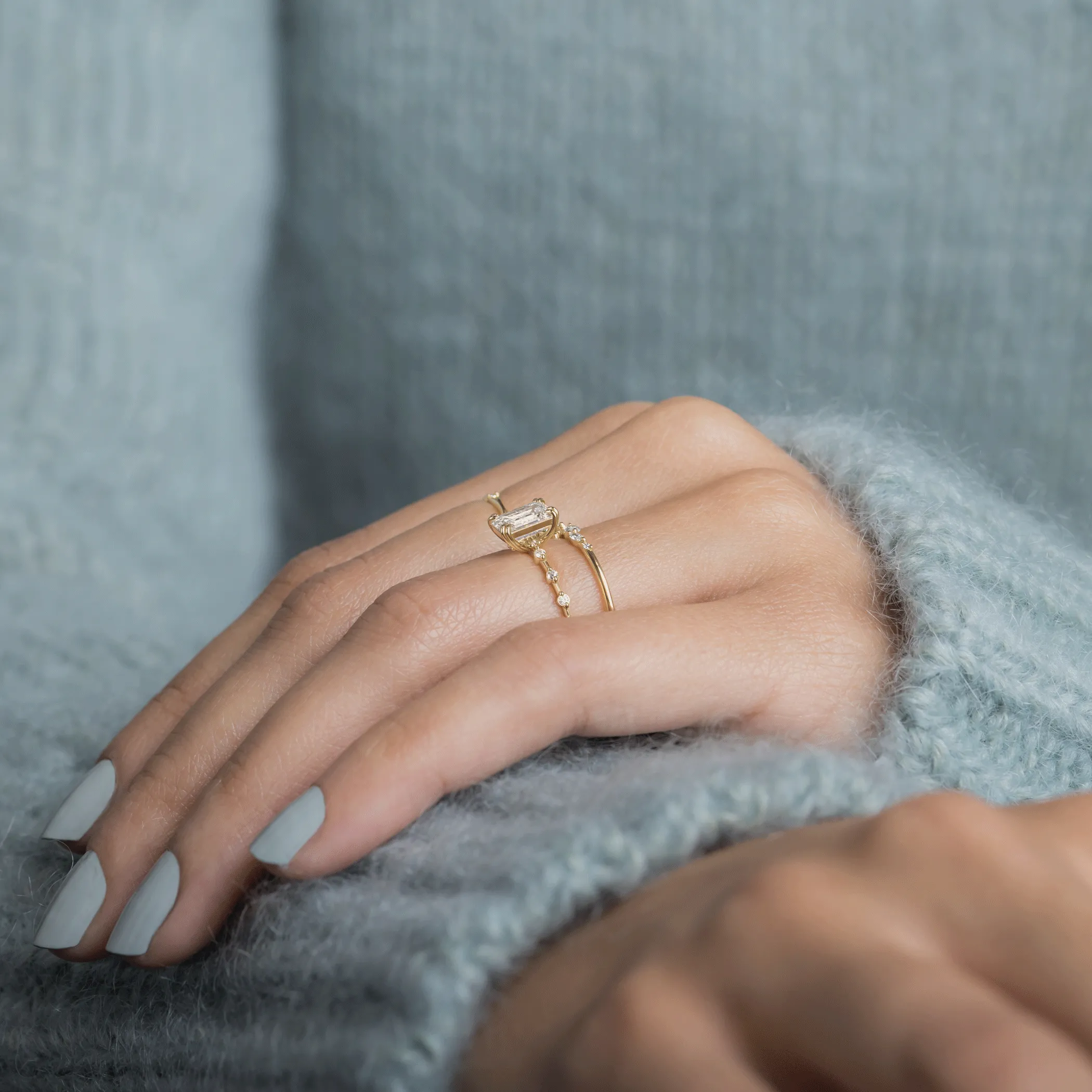 Distance Ring, Emerald Cut