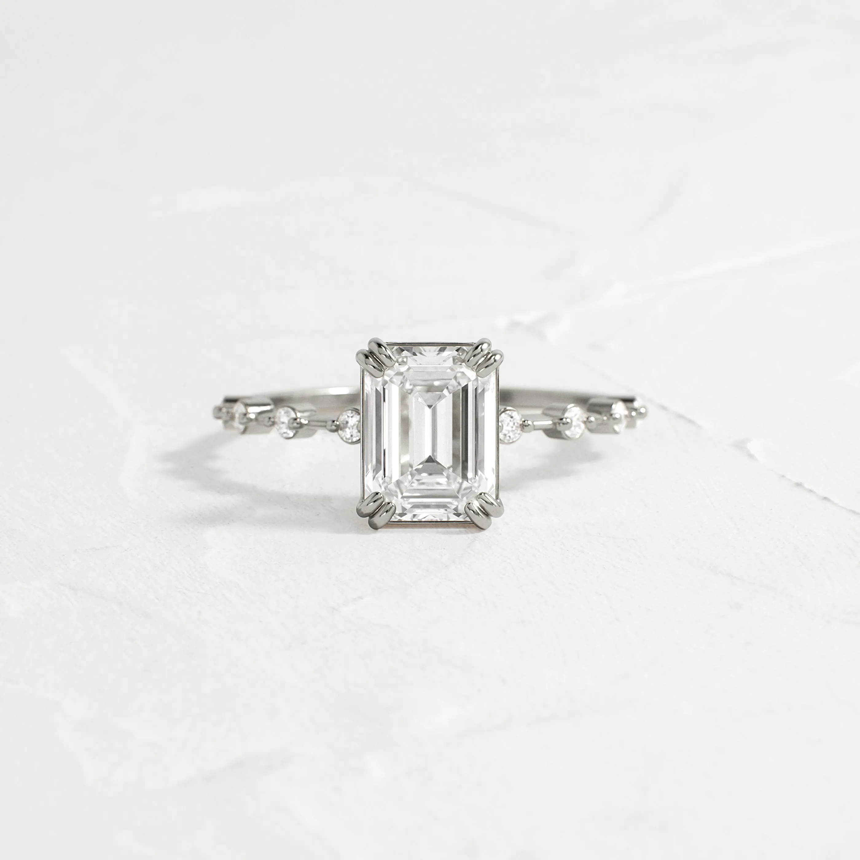 Distance Ring, Emerald Cut