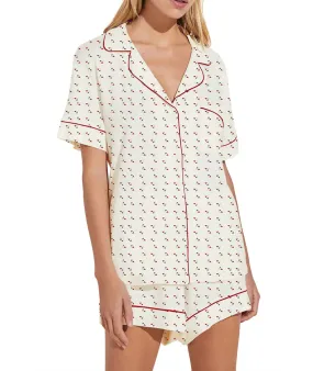 Eberjey Women Gisele Relaxed Short PJ Set Printed Heart/Red