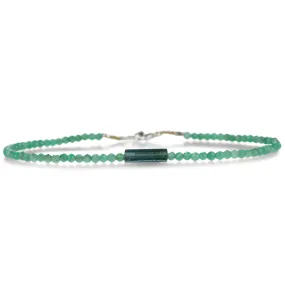 Emerald and Green Tourmaline Bracelet