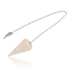 Emotional Healing Rose Quartz Pendulum Pendant Healing Point