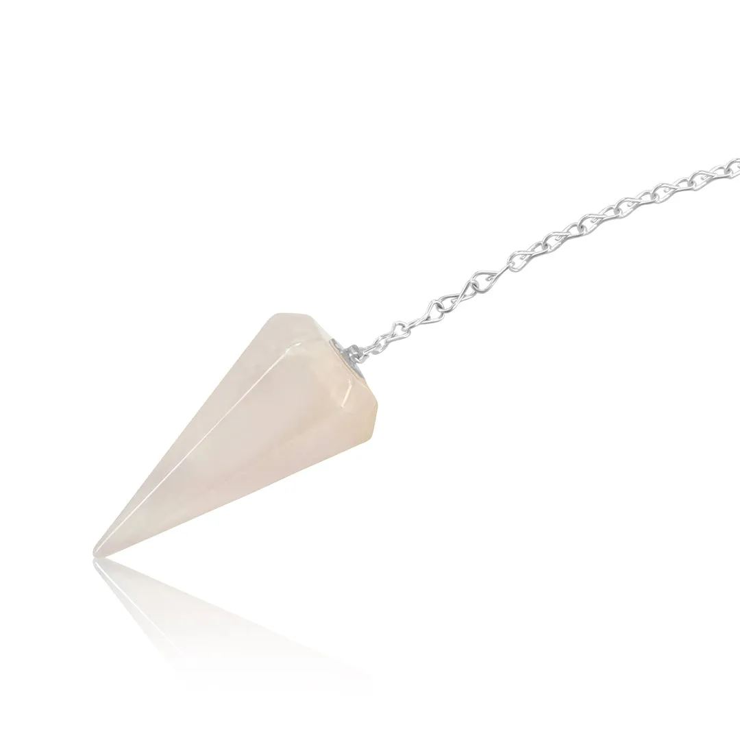 Emotional Healing Rose Quartz Pendulum Pendant Healing Point