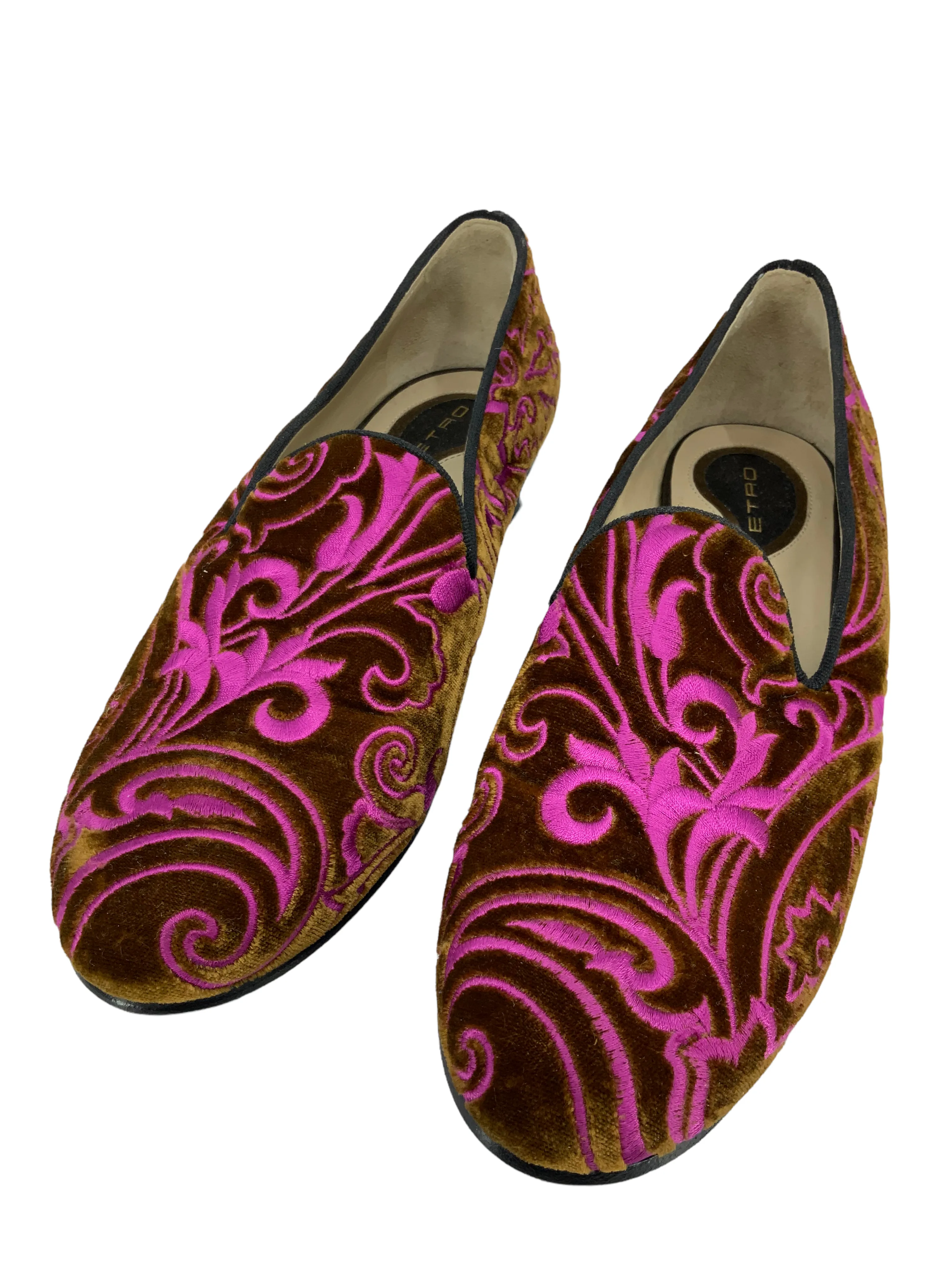 ETRO Printed Velvet Loafers Size 8.5