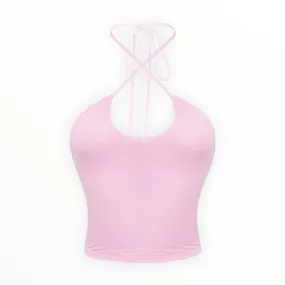 Eviie Light Pink Criss Cross Top