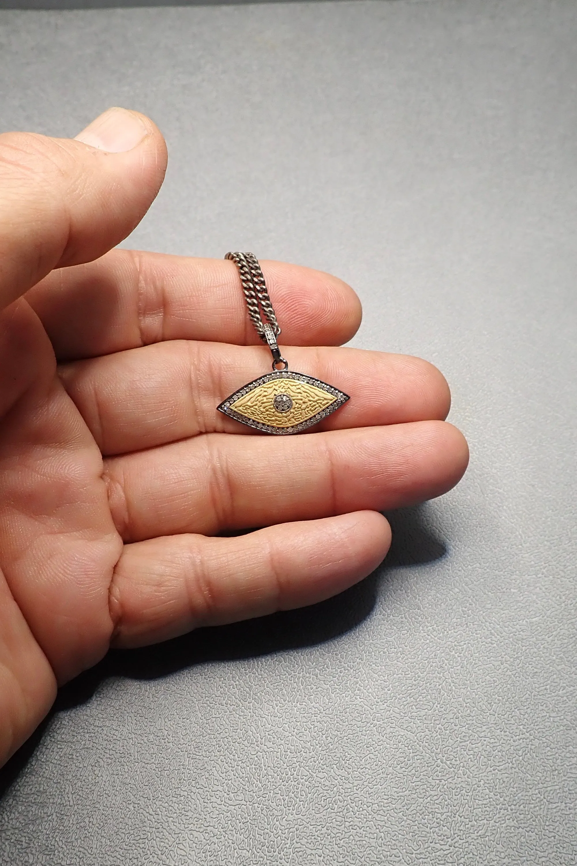 EVIL EYE DIAMONDS PENDANT - one made