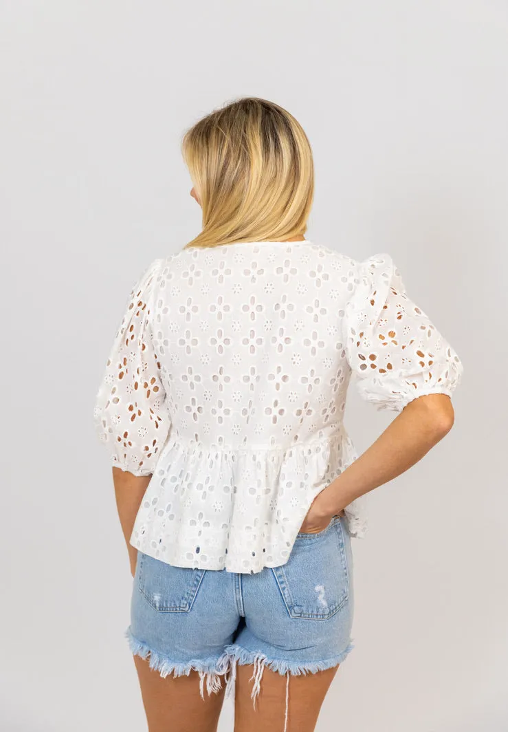 Eyelet Knot Top