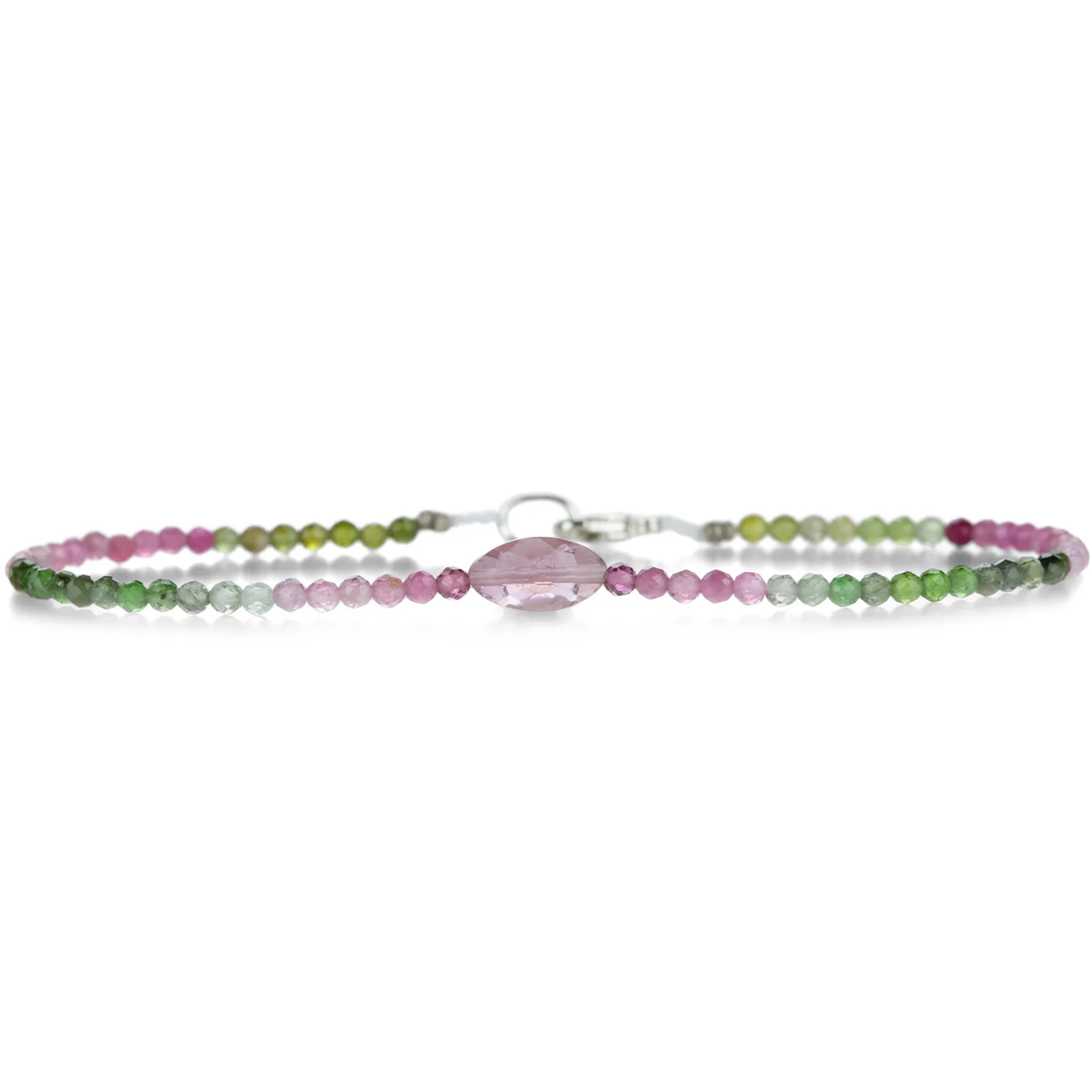 Faceted Watermelon Tourmaline Beaded Bracelet