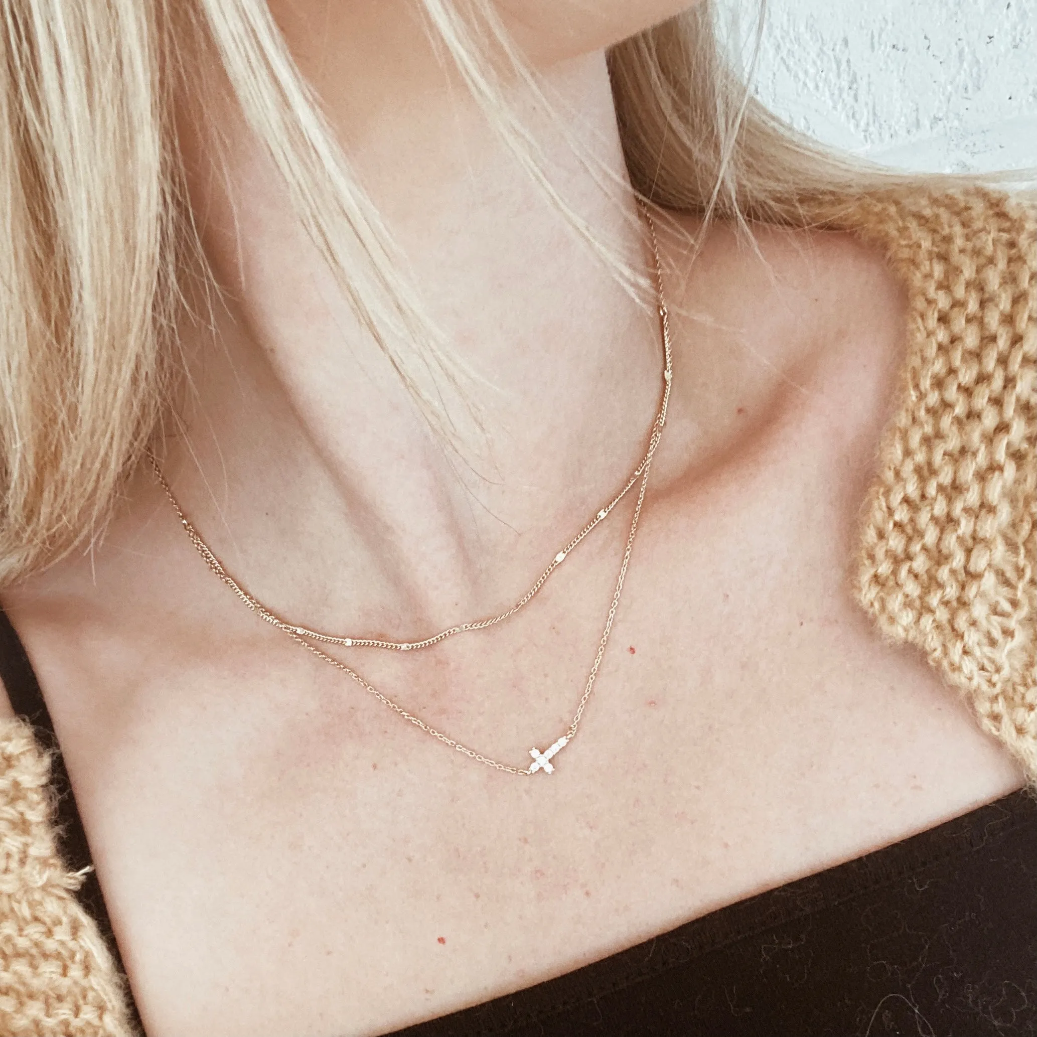 Faithful Dainty Gold Cross Necklace