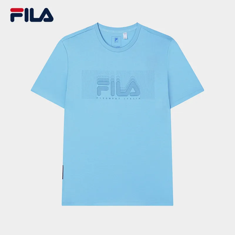 FILA CORE WHITE LINE BLUE Men Short Sleeve T-shirt