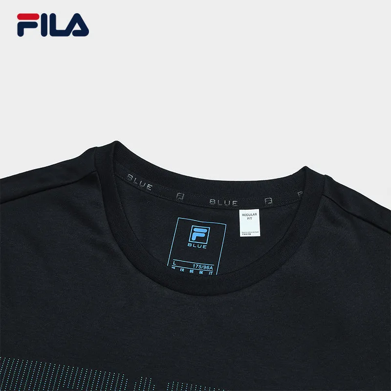 FILA CORE WHITE LINE BLUE Men Short Sleeve T-shirt