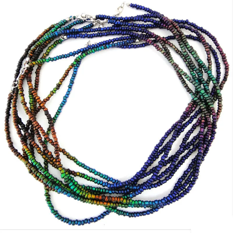 Finished Jewelry-Mirage-3mm Micro Bead Necklace-Color Changing-Quantity 1