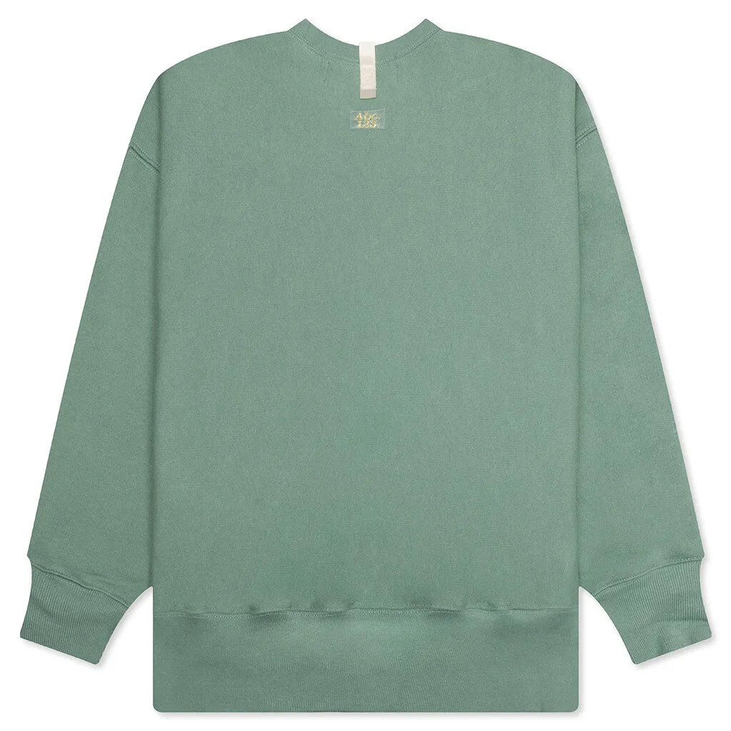 Fleece Crewneck with Waffle - Aventurine Green